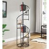 VYNXARIA Spiral Staircase Bookshelf with 8 Rustic Brown Shelves and Black Frame - 2 of 4