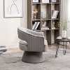 SEYNAR Modren Velvet Living Room Swivel Arm Barrel Chair with Tufted Back - 3 of 4