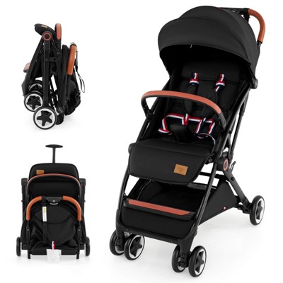Infans Lightweight Baby Stroller Aluminium Frame w/ Net for Travel Black