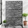 Lirago Outdoor Privacy Screen Privacy Fence Fence Panels Metal Garden Fencing-72"x47" Black - 2 of 4