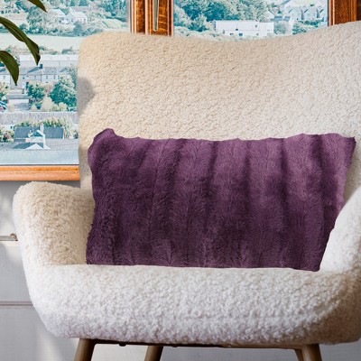 Luxurious Purple Faux Fur 12x20 Decorative Pillow Cover