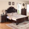 1pc Three Drawers Nightstand Intricate Moldings Beautifully Curved Silhouette Dark Cherry Finish Bedroom Solid Wood Furniture - 4 of 4