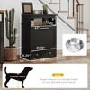 Pet Feeder Station Storage Cabinet, Dog Food Storage Container with Dog Raised Bowls, Watering Supplies - 3 of 4