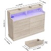 Dresser for Bedroom with 6 Drawers, Modern Chest Featuring LED Lights and Charging Station, Spacious Storage Cabinet - 2 of 4