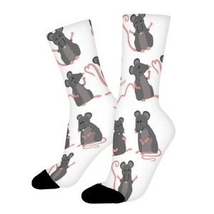 Mice Women Printed Crew Socks Funny Funky Socks Soft Polyester Novelty Gifts for Artists Men - 1 of 1