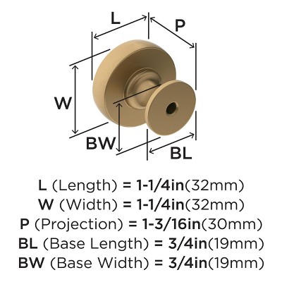 Champagne Bronze Round Cabinet Knob with Mounting Hardware