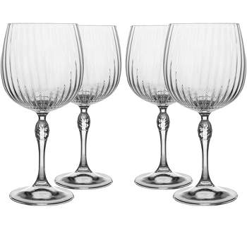 Bezrat Wine Glasses  6-Piece 18 oz Stemware Set Made From Crystal-Cle