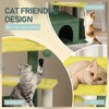 SEVOBAL Pet Tower 27.5in Cat Tree, Multi-level Cat Tower with Cat Scratching Post and Pad, Cozy Cat Condo, Padded Top Bed, Green, 23.6"*23.6"*59.1" - 3 of 4
