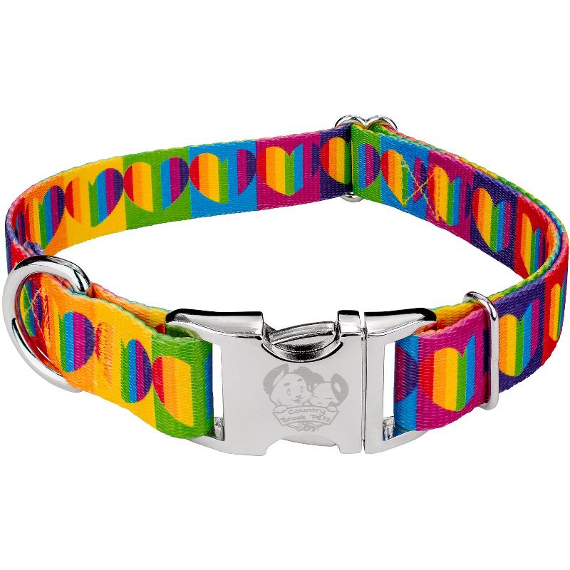 Country Brook Petz Premium Rainbow Hearts Dog Collar, 1 of 6