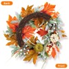 20 Inch Autumn Wreaths for Front Door, Pumpkin Wreath with Maple Leaves, Fall Wreath for Wall Window Outdoor Porch Thanksgiving Harvest Decor - 2 of 4