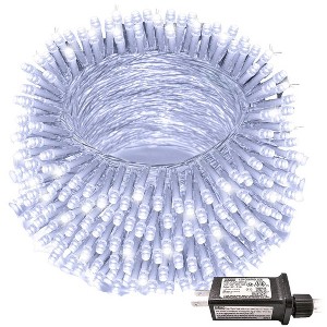 Itopfox 200 LED 66ft White Christmas String Lights Indoor Outdoor Connectable Clear Wire Plug In for Tree Fireplace Bedroom 1 Pack - 1 of 4