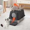 Stainless Steel Litter Box with Lid, Large Litter Box for Cats, Enclosed Removable Metal Litter Boxes with High Sided Enclosure & Scoop, Dog Proof - 4 of 4