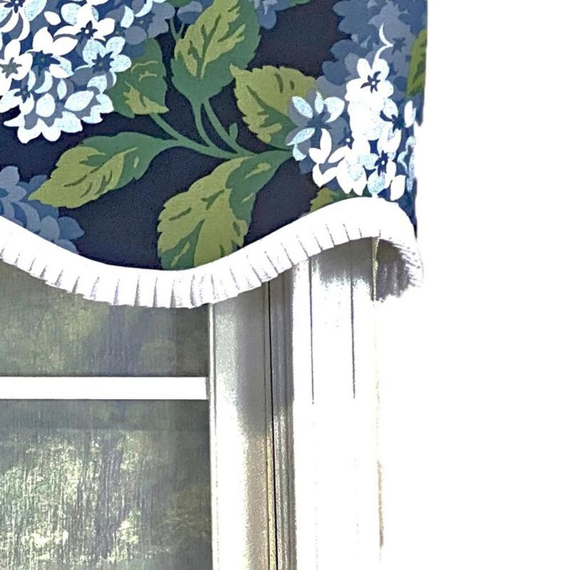 Hydrangea Ruffled Provance valance 3in Rod Pocket 50in x 17in by RLF Home, 3 of 5