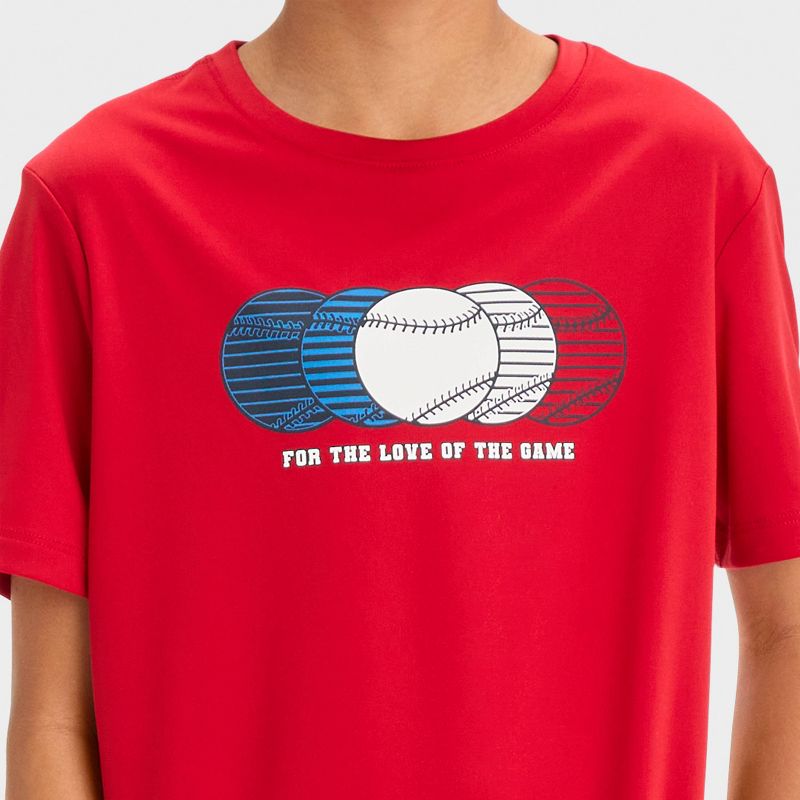 Boys' Short Sleeve Baseball T-Shirt - All In Motion™ Red, 2 of 5