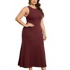 Agnes Orinda Women's Plus Size Knit Crewneck Sleeveless Casual Midi Sweater Dresses - 2 of 4