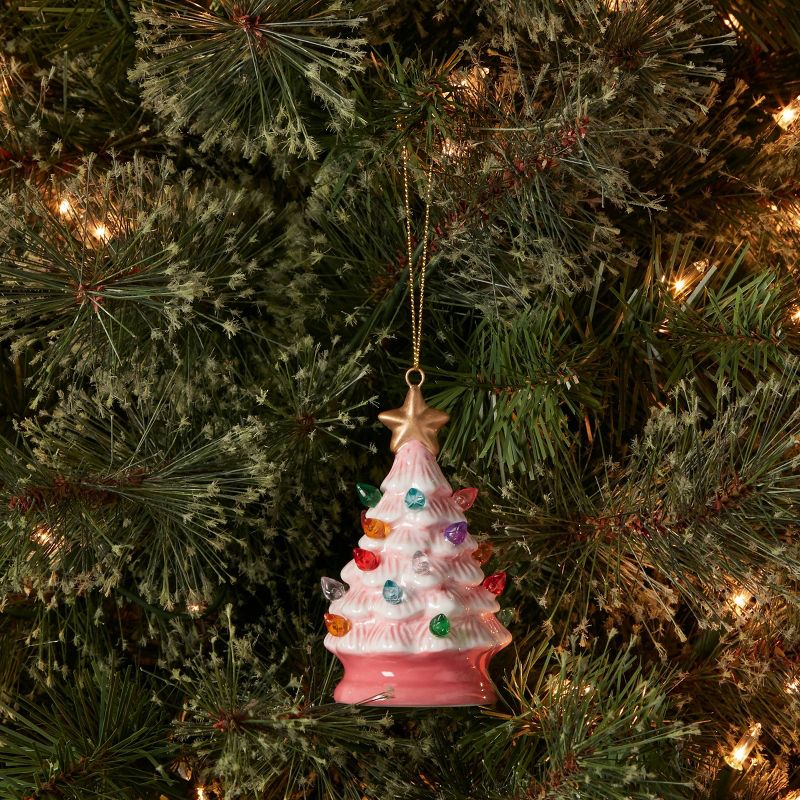 Lit Ceramic Retro Christmas Tree Ornament - Wondershop™, 3 of 4