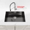 Cobbe Black 30" Undermount Workstation Kitchen Sink, Stainless Steel Modern Single Bowl Kitchen Sink - 3 of 4