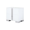 Elegant Nightstand with Metal Handle,Mirrored Bedside Table with 2 Drawers for Bedroom,Living Room,White - 3 of 4