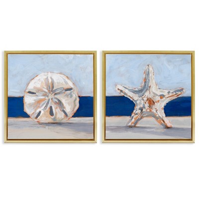 Stupell Industries Sea Life Starfish Seashell Painting, 18" x 18"