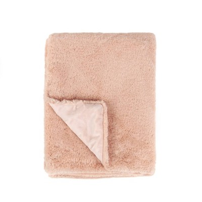 Tadpoles Super Soft Double Layer Faux Fur Plush Baby Blanket - Blush