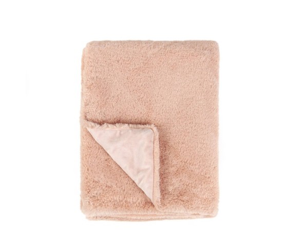 Tadpoles Super Soft Double Layer Faux Fur Plush Baby Blanket - Blush