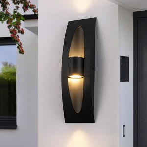 LLHZSY 15 3/4"H Industrial LED Dimmable Outdoor Wall Light Sconce-Black - 1 of 4