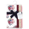 Hudson Baby Infant Girl Cotton Flannel Burp Cloths, Blush Navy Floral 4-Pack, One Size - 2 of 4
