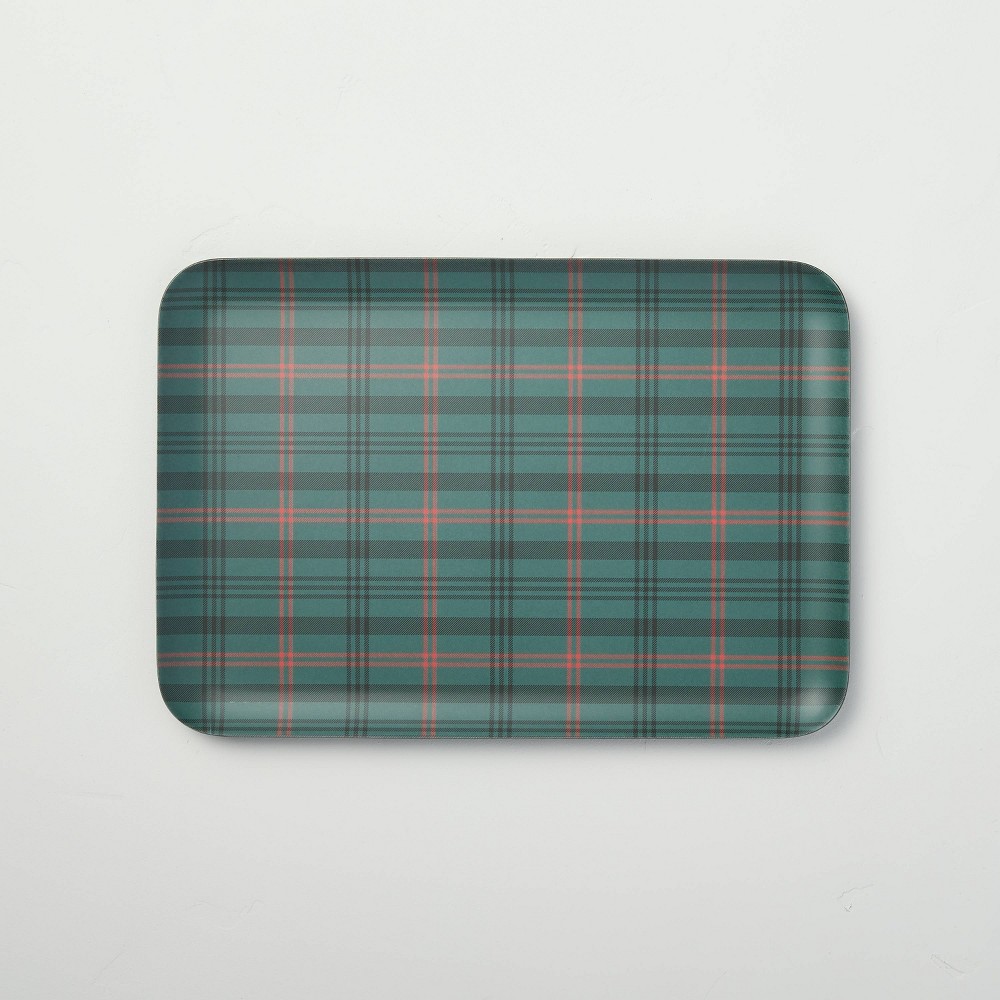 Tartan Plaid Melamine Serve Tray Dark Green/Red - Hearth & Hand with Magnolia