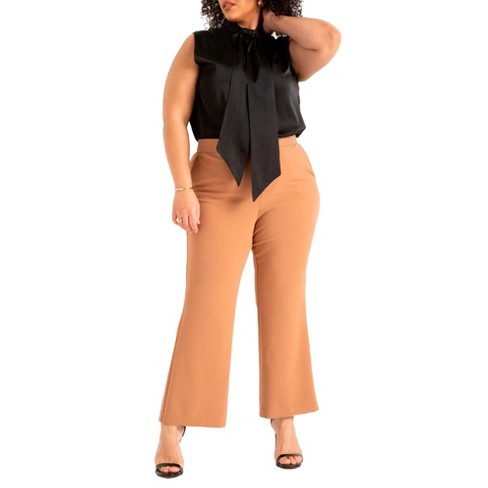 Plus High Waist Wide Leg Trousers, Wide Leg Trouser Pants Outfit