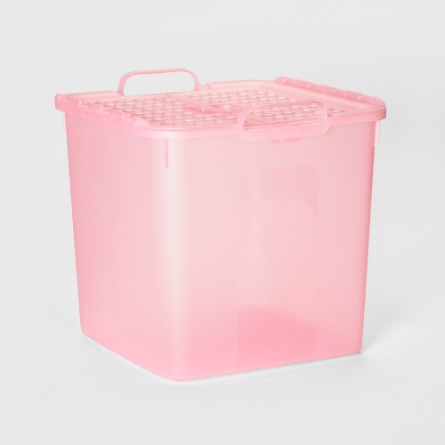 Pink Large Plastic Storage Bin