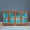 Okak Display Cabinet, Curio Cabinet with 4 Vintage Design Glass Doors，Storage Cabinet for Living Room, Bedrooom, Office - 4 of 4