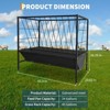 45 Gallon Pasture Hay Feeder, 2 in 1 Hay Grain Livestock Feeder, Heavy Duty Steel Hay Grain Feeding with 24 Gallon Feed Pan for Sheep Calf Cow Horse - 3 of 4