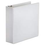 Office Impressions Economy Round Ring View Binder 3 Rings 3"" Capacity 11 x 8.5 White 82236