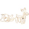 YOOCOZZ  Eye-catching Christmas Decoration- 35" Warm LED Reindeer Sleigh Outdoor Christmas Standing Figure Decor, Waterproof Light, Easy Setup - 2 of 4