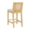 TOV Furniture Amara Rattan & Cream Linen Stool - 3 of 4