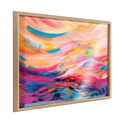 Kate and Laurel Blake BrushStrokes 90 Framed Printed Art by Jessi Raulet of Ettavee, 24x32, Natural