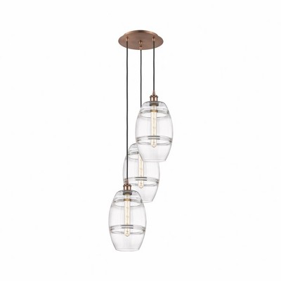 Vaz - 3 Light Cord Hung Multi Pendant In Industrial Style-30.38 Inches Tall and 14.5 Inches Wide