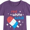Girls' - Instant Message - Red, White, & Chill Classic Ice Cream Truck Popsicle Fitted Short Sleeve Graphic T-Shirt - 2 of 4