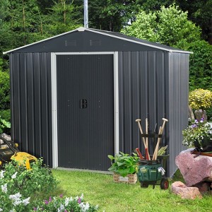 NicBex 10*8ft Outdoor Storage Shed Weatherproof Garden Shed with Sliding Door and Apex Roof for Garden, Lawn - 1 of 4