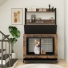 Tangkula Dog Crate Furniture w/ Storage Shelves Industrial Dog Kennel w/ Flip-up Top - 3 of 4