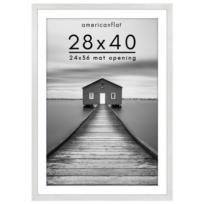 Americanflat Wide Molding Picture Frame with Mat