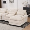 123'' Chenille U-Shaped Sectional Sofas Modern Double Chaise Symmetrical 6-Seater Sofa with Console, Cupholders and USB Ports - 4 of 4