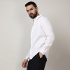 Campus Sutra Men Men's Chalk White Self-Design Striped Shirt - 3 of 4