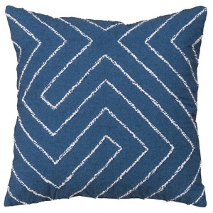 20"x20" Oversize Geometric Poly Filled Square Throw Pillow Metallic Blue - Rizzy Home - 1 of 4