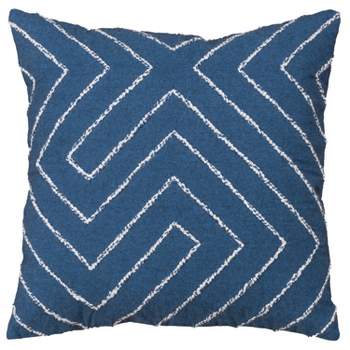 20"x20" Oversize Geometric Poly Filled Square Throw Pillow Metallic Blue - Rizzy Home