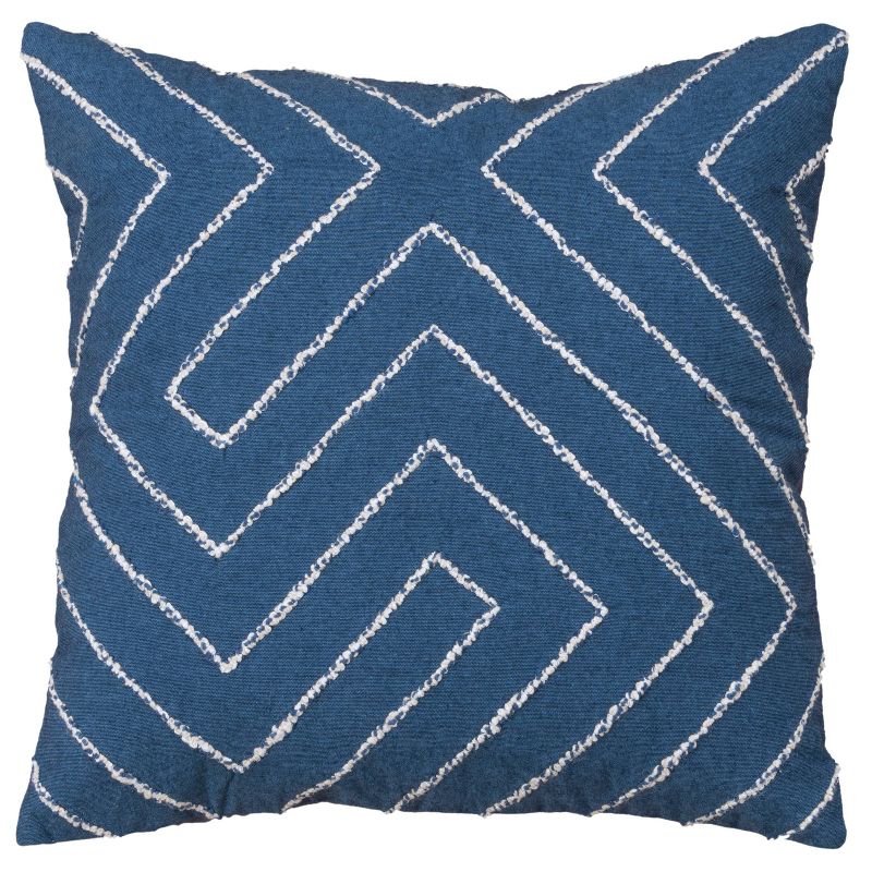 20&#34;x20&#34; Oversize Geometric Poly Filled Square Throw Pillow Metallic Blue - Rizzy Home, 1 of 10