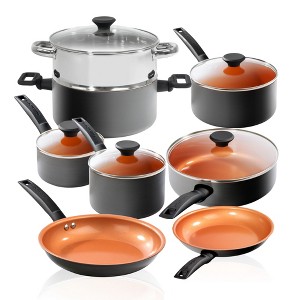 Gotham Steel Pro Premier Hard Anodized 13 Piece Nonstick Cookware Set - 1 of 4