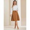INSPIRE CHIC Women's Belted Waist Casual Knee Length Pleated A-Line Skirt - 2 of 4