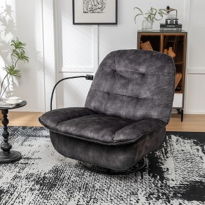 DOMETOUR Recliner Reclining Lazy Chair, Mobile Phone Holder, Large And Comfortable Reading Chair, Swivel Gliding Rocking Chair, Gold-Stamped Velvet - 1 of 4