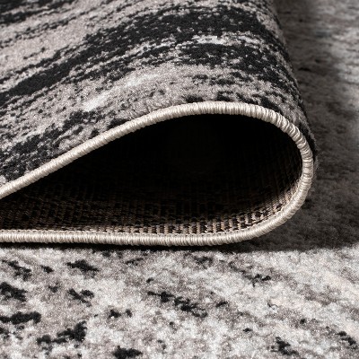 Storm Abstract Reversible Area Rug in Gray/Cream - Easy Care